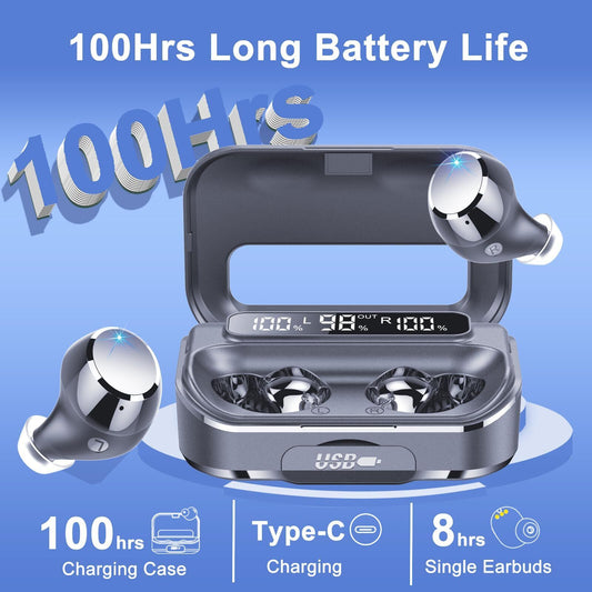 2023 Lekaby Earbuds, Wireless, Bluetooth 5.3, Deep Bass, LED Power Display, IP7