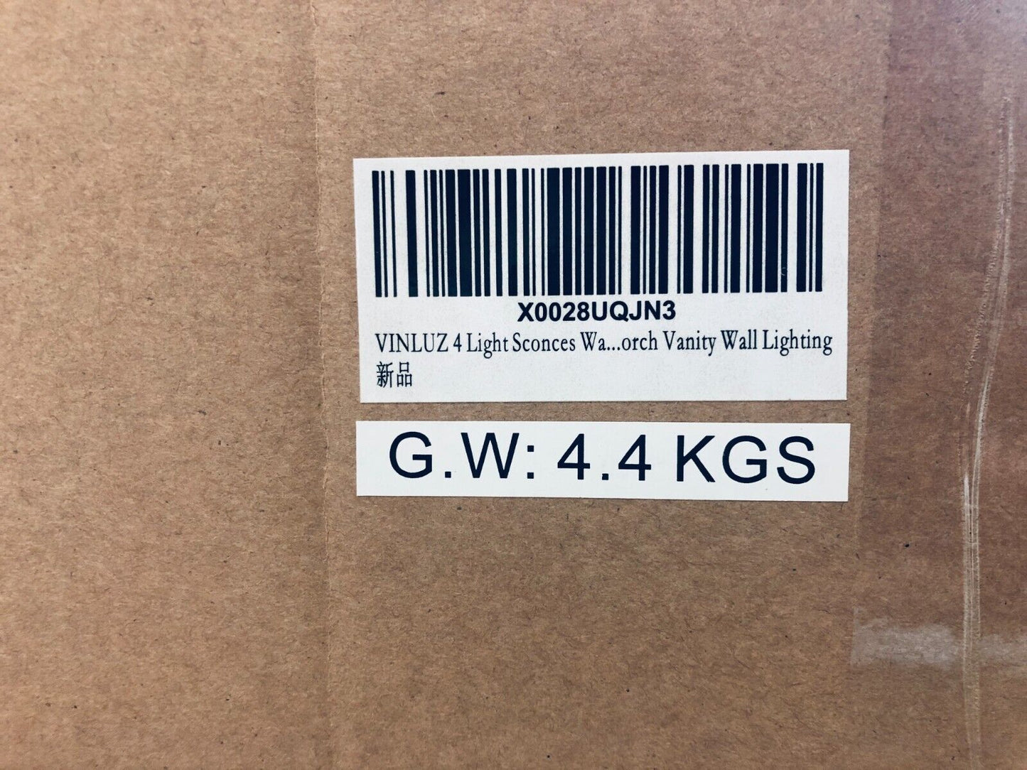 4-Light Sconces Bathroom Vanity Fixture, Black, Wall Lighting with Clear Glass