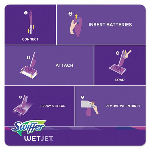 Swiffer WetJet System Refill Cloths, 11.3" x 5.4", White, 24 Refill Pads