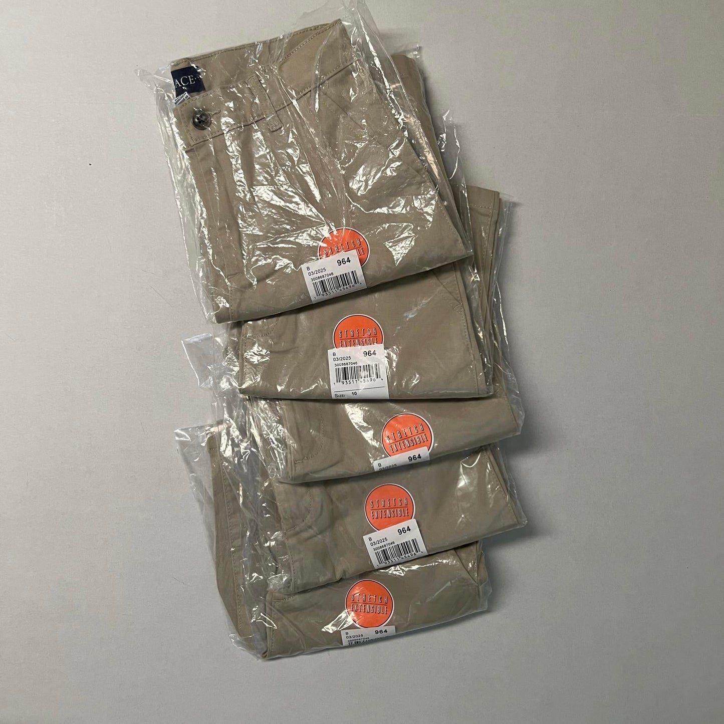 The Children's Place Bundle of 5 Boys' Khaki Chino Shorts - Size 10