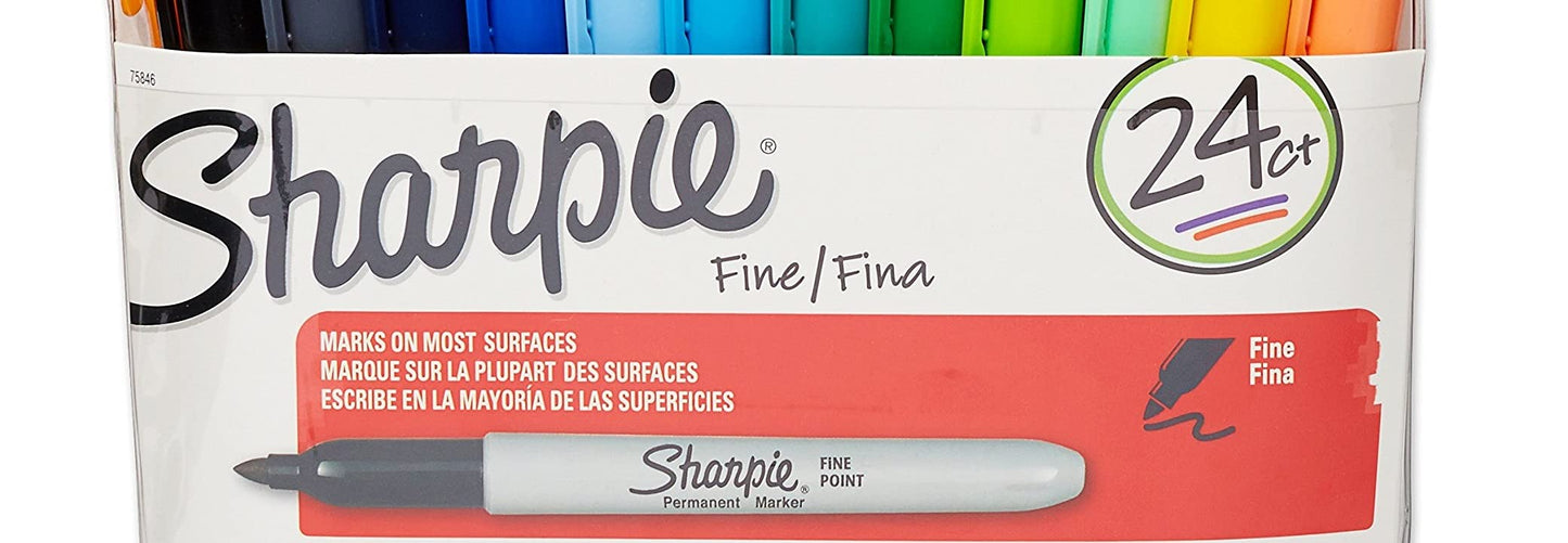 SHARPIE Permanent Markers, Fine Point, 24 Count (75846)
