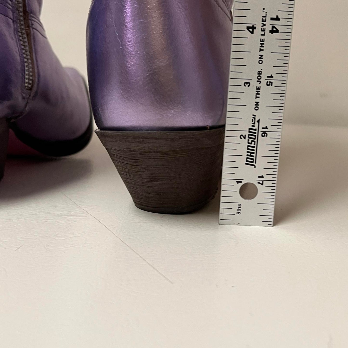 Metallic Purple Cowboy Boots with Embroidered Design