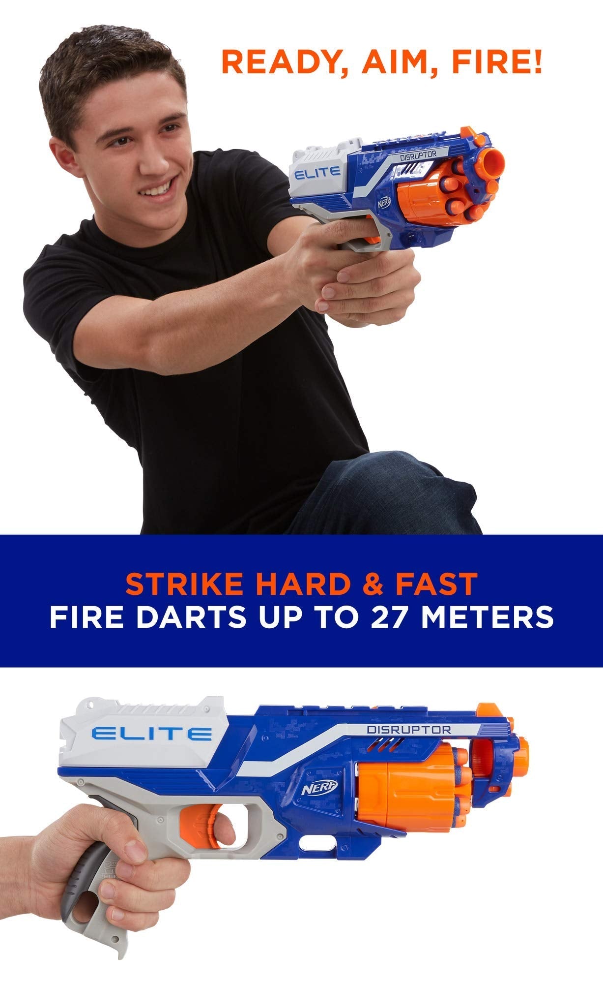 NERF Disruptor Elite Blaster Includes Includes 6 Official Nerf Elite Darts