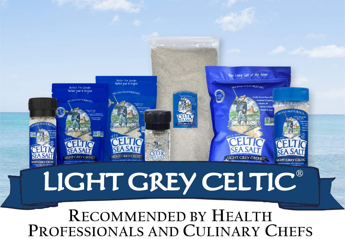 Celtic Sea Salt, Light Grey, with Grinder, 3 oz