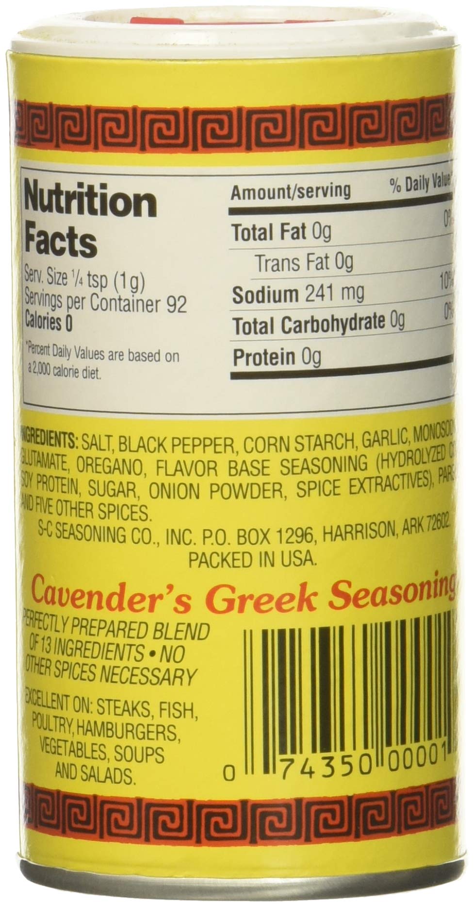 Cavender's All Purpose Greek Seasoning - 3.25 oz - EXP 2024