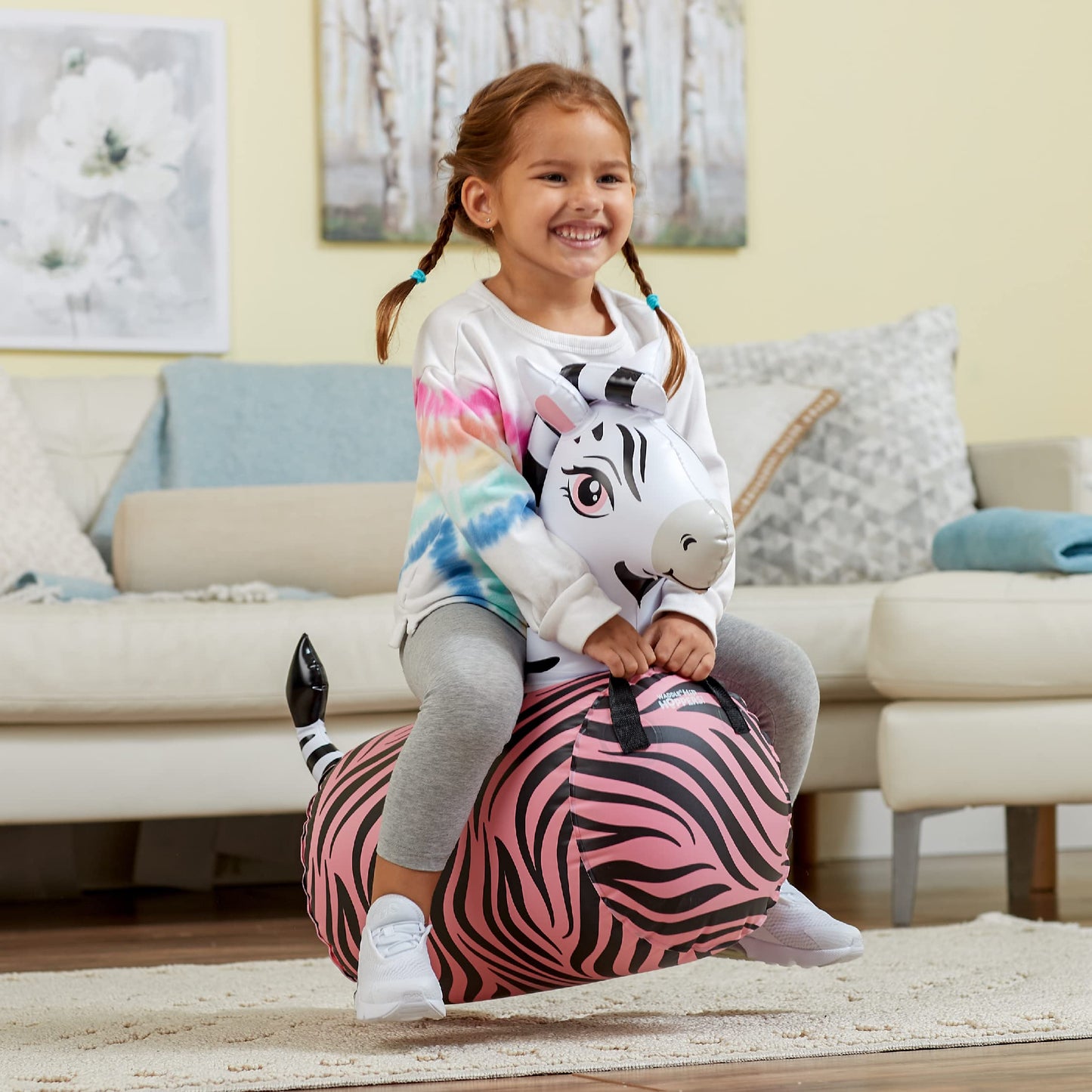 WADDLE Hip Hopper Inflatable Hopping Animal Bouncer Zebra, Ages 2 and Up