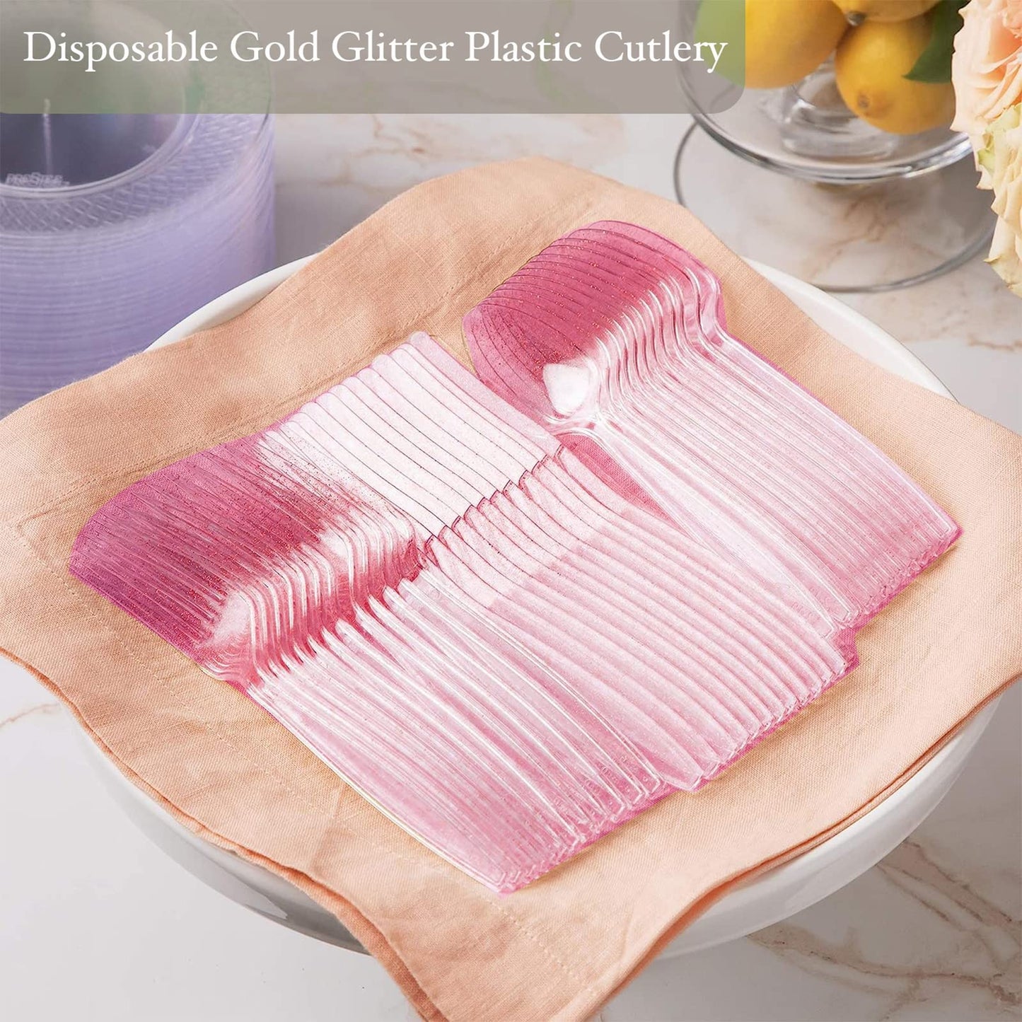 Baby Shower Disposable Dinnerware for Girl - 175PCS Set 25 Guest Rose Gold