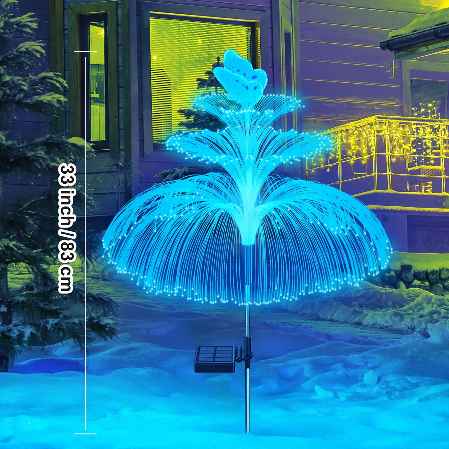 Solar Garden Lights 3 Pack Outdoor Waterproof 3Layers 7Color Jellyfish Butterfly