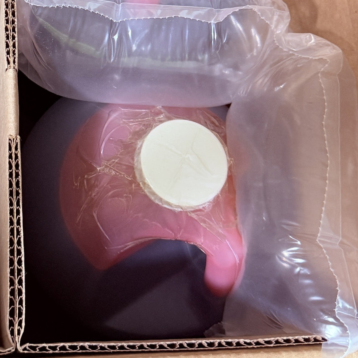 Southern Snow Imitation Nectar gallon jug packed upright in a shipping box, plastic overwrap on the cap