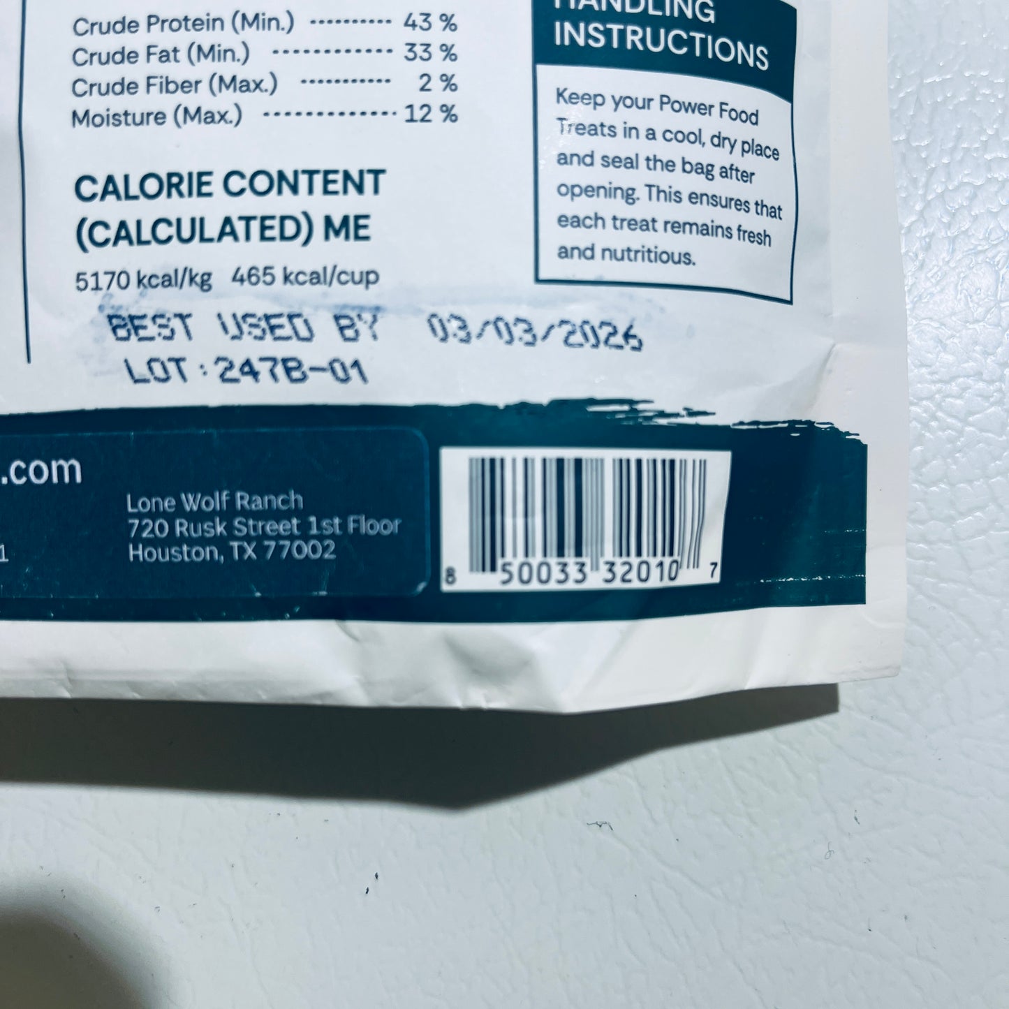 Lone Wolf Ranch Power Food Treats Beef Heart Dog Treats 6 oz BEST by 3/3/26