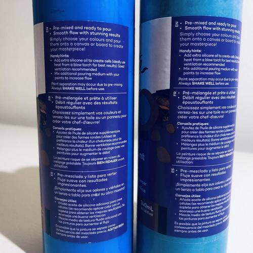 Mont Marte Pouring Acrylic Paint, Cerulean Blue & Phthalo Turquoise, 240ml each