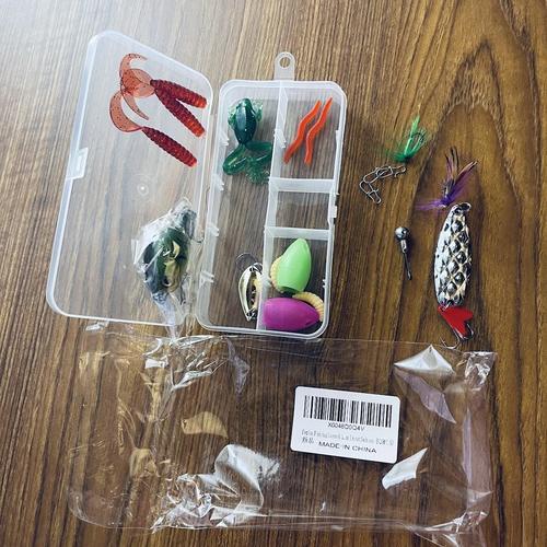 Pezlun Fishing Lures Kit Tackle Box Soft/Hard Bait for Bass Trout Salmon 20pcs