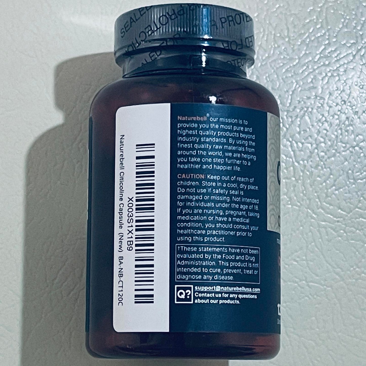 Naturebell Citicoline 500 mg Dietary Supplement Capsules, 120 Count EXP 11/2025