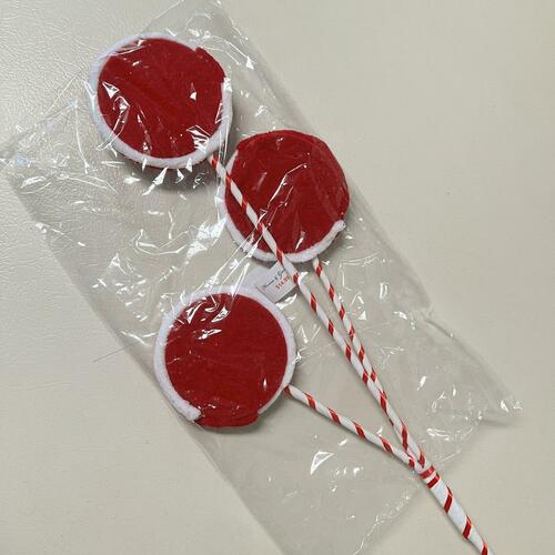 Red & White Christmas Lollipop Candy Cane Floral Spray Ornament