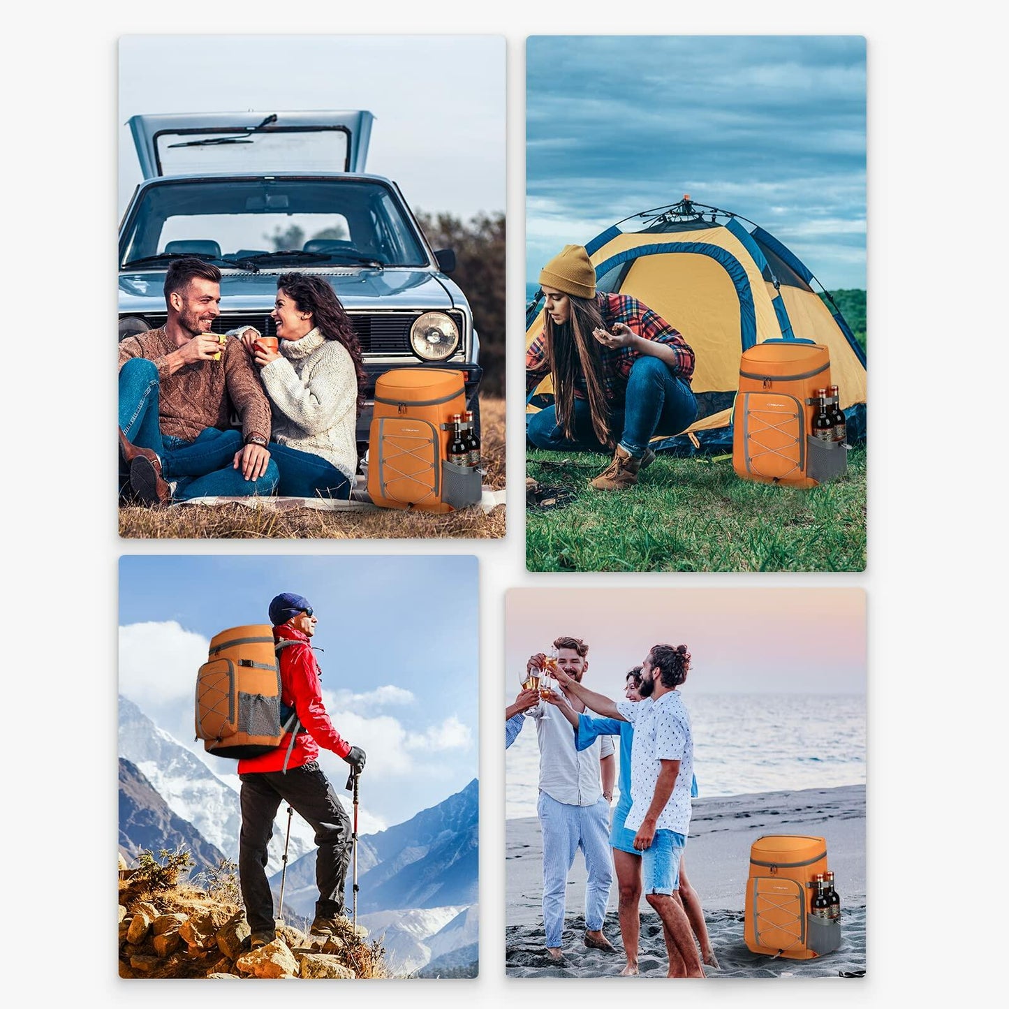 35 Can Backpack Cooler Leakproof,Insulated / Camping Cooler,Backpack Orange