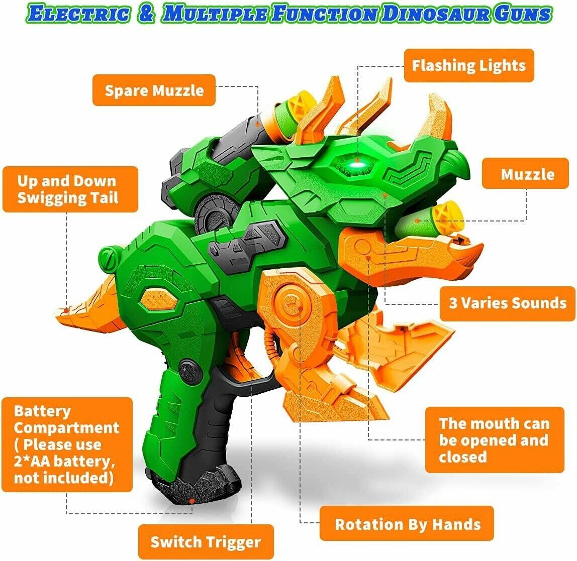 2-pack of Dinosaur Blaster Guns with 20 foam darts