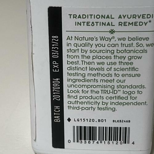 Nature's Way Neem Leaf Traditional Ayurvedic Intestinal Remedy 950 mg, 100 Count EXP 3/28