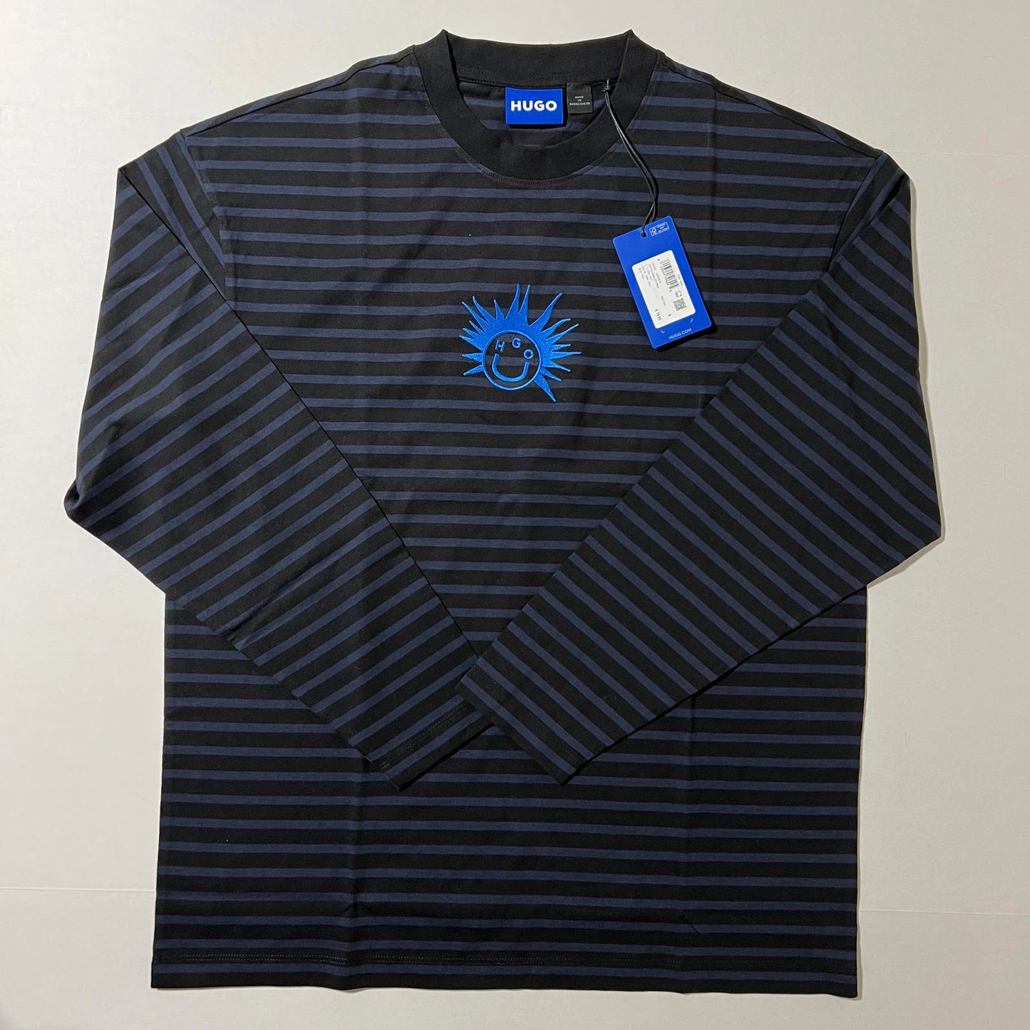 Men's Striped Cotton Logo Graphic Crewneck T-Shirt