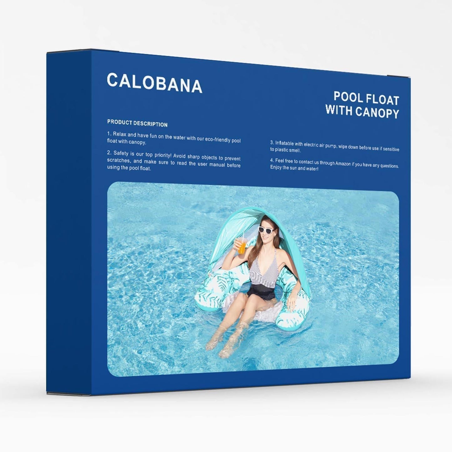 Comfortable Inflatable Pool Float with Canopy