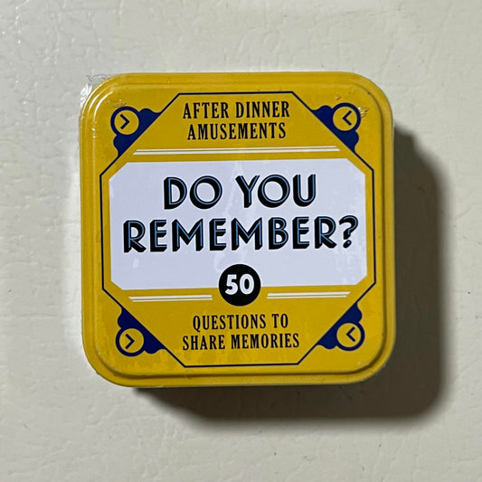 After Dinner Amusements Do You Remember? Card Game - 50 Questions to Share