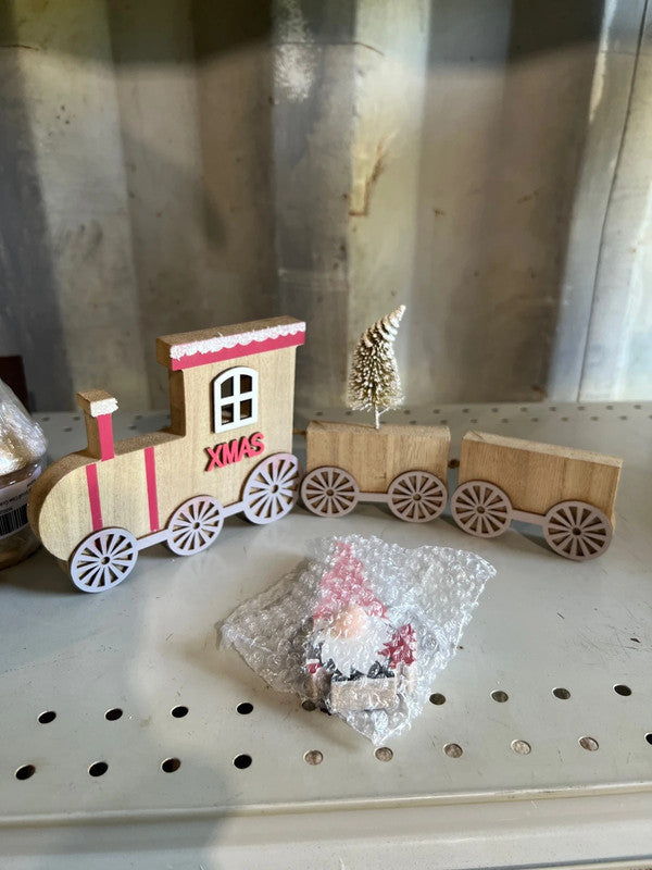 Wooden Christmas Table Train for Coffee Table, Shelf or Mantel