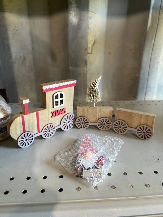 Wooden Christmas Table Train for Coffee Table, Shelf or Mantel