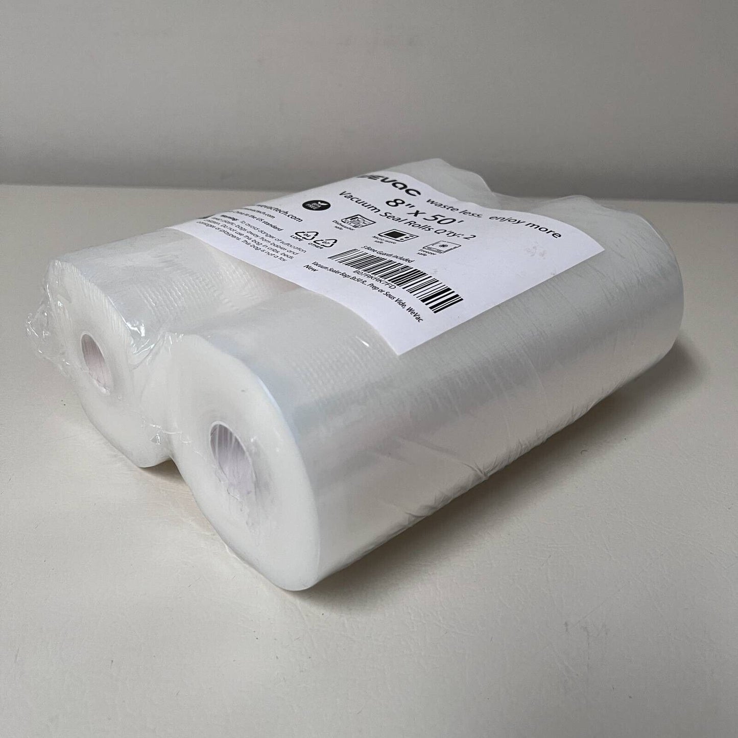 Wevac Vacuum Seal Rolls BPA Free 8" X 50' 5 Bone Guards Pack 2 Rolls New
