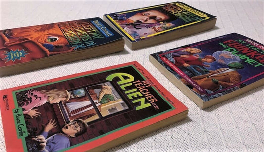 set of 4 Bruce Coville alien books