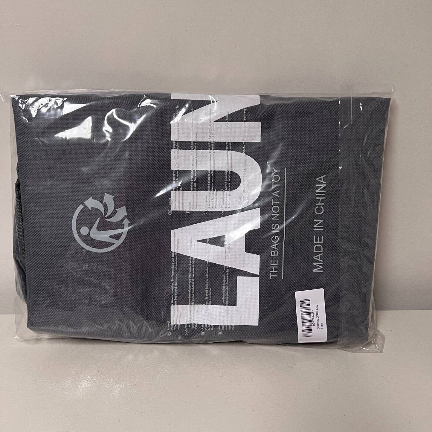 Dokehom Laundry Basket Gray W/ Handles Foldable Collapsible 14" x 28.5" New