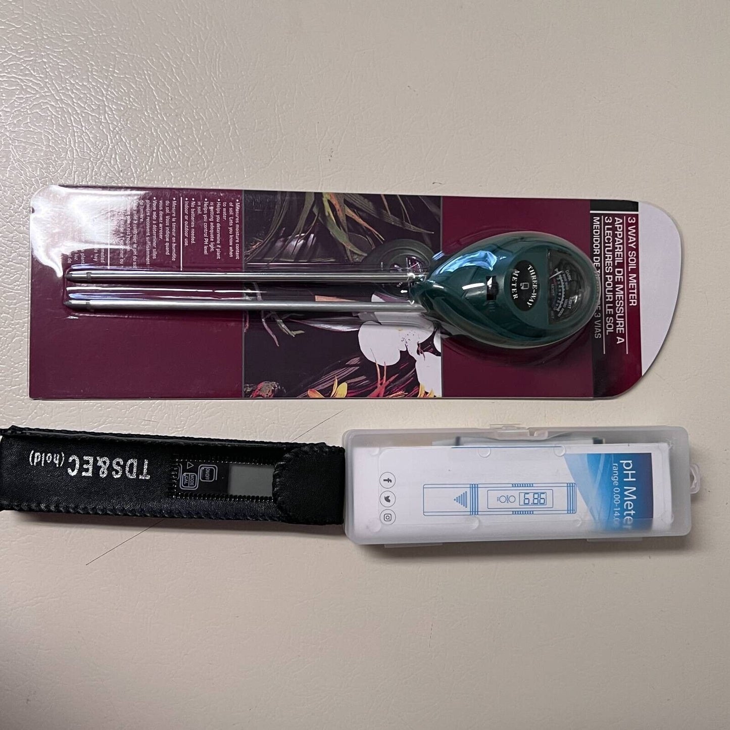 3 Way Soil Meter Lot Ph Levels Case Moisture Content Indoor Outdoor Plants New