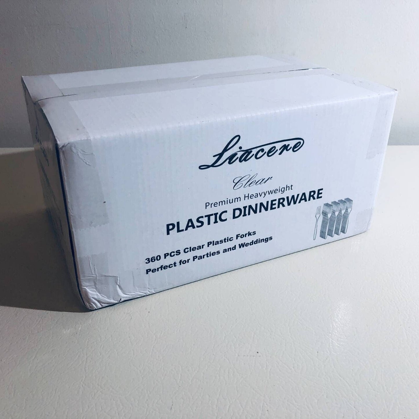 Liacere Disposable Flatware Forks Premium Heavyweight Clear 360 Pcs Wedding New