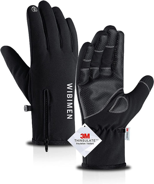 WIBIMEN -10℉ Ski Gloves Thinsulate Winter Waterproof Gloves for Men Women Large