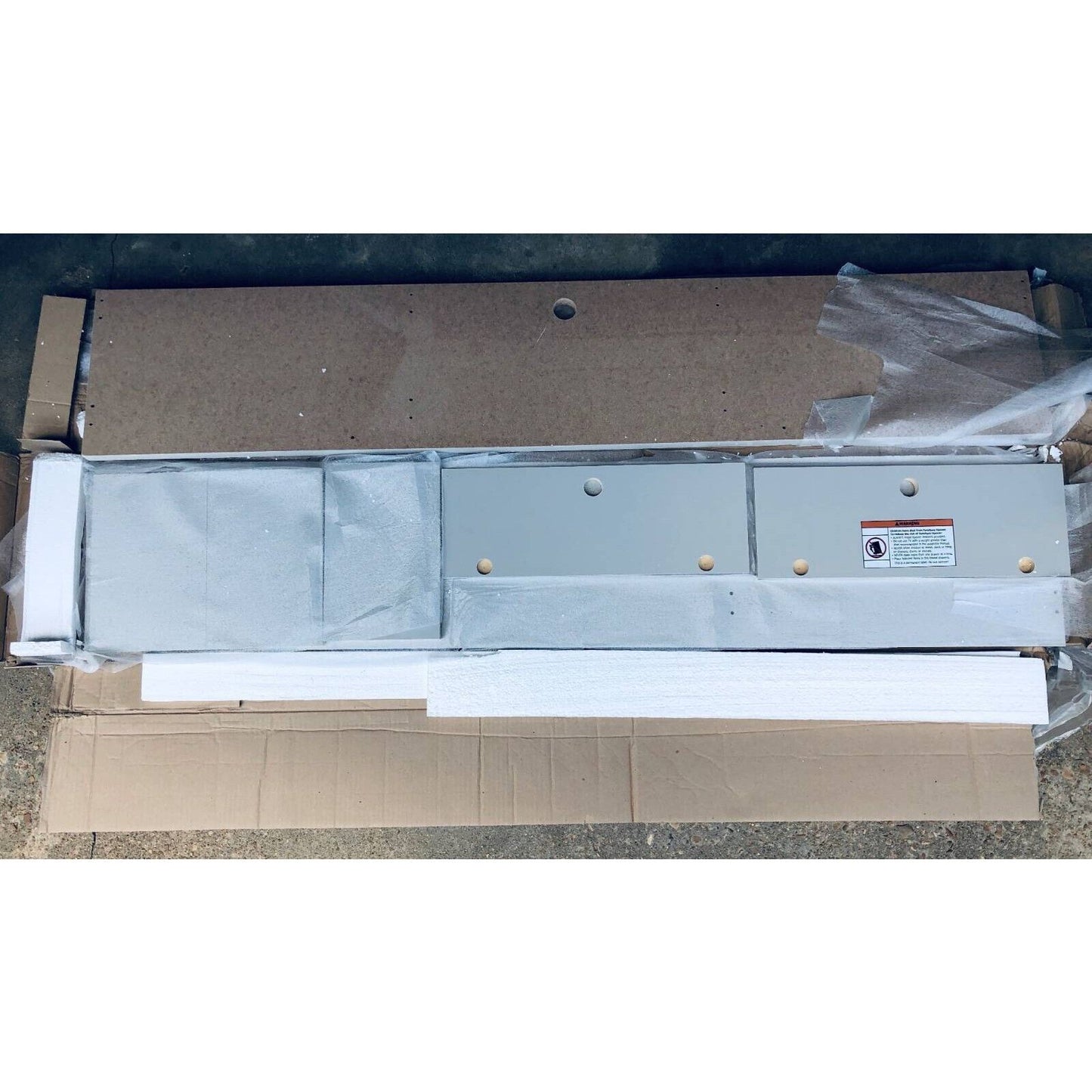 DAMAGED - Manhattan Comfort Floating Panel TV Stand 220BMC1 Off White Wall Unit 62.99"