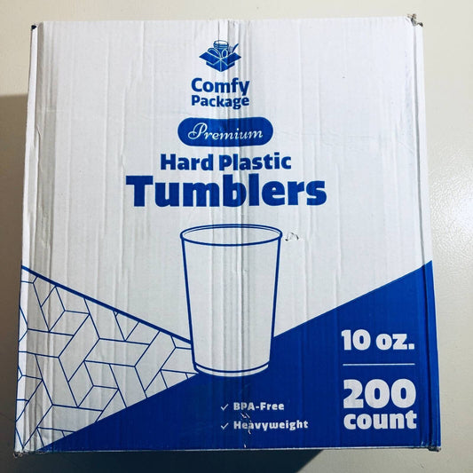 Comfy Package Premium Hard Plastic Tumblers 200 Count BPA Free Heavyweight New