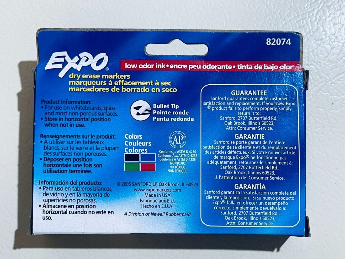 Expo Dry Erase Markers 8-count Bullet Tip Low Odor Ink Intense Colors