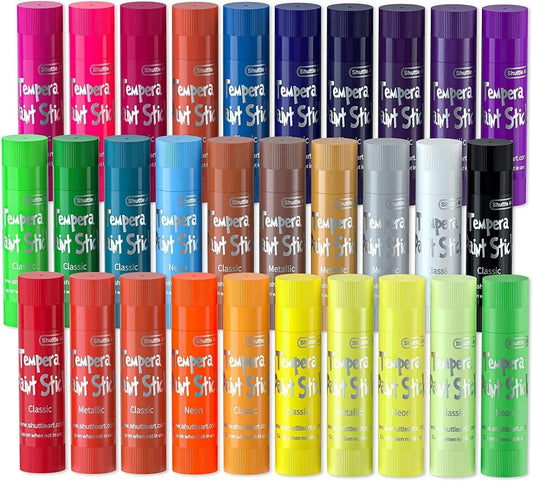 Tempera Paint Sticks, 30 Colors Solid Tempera Paint for Kids, Super Quick Drying