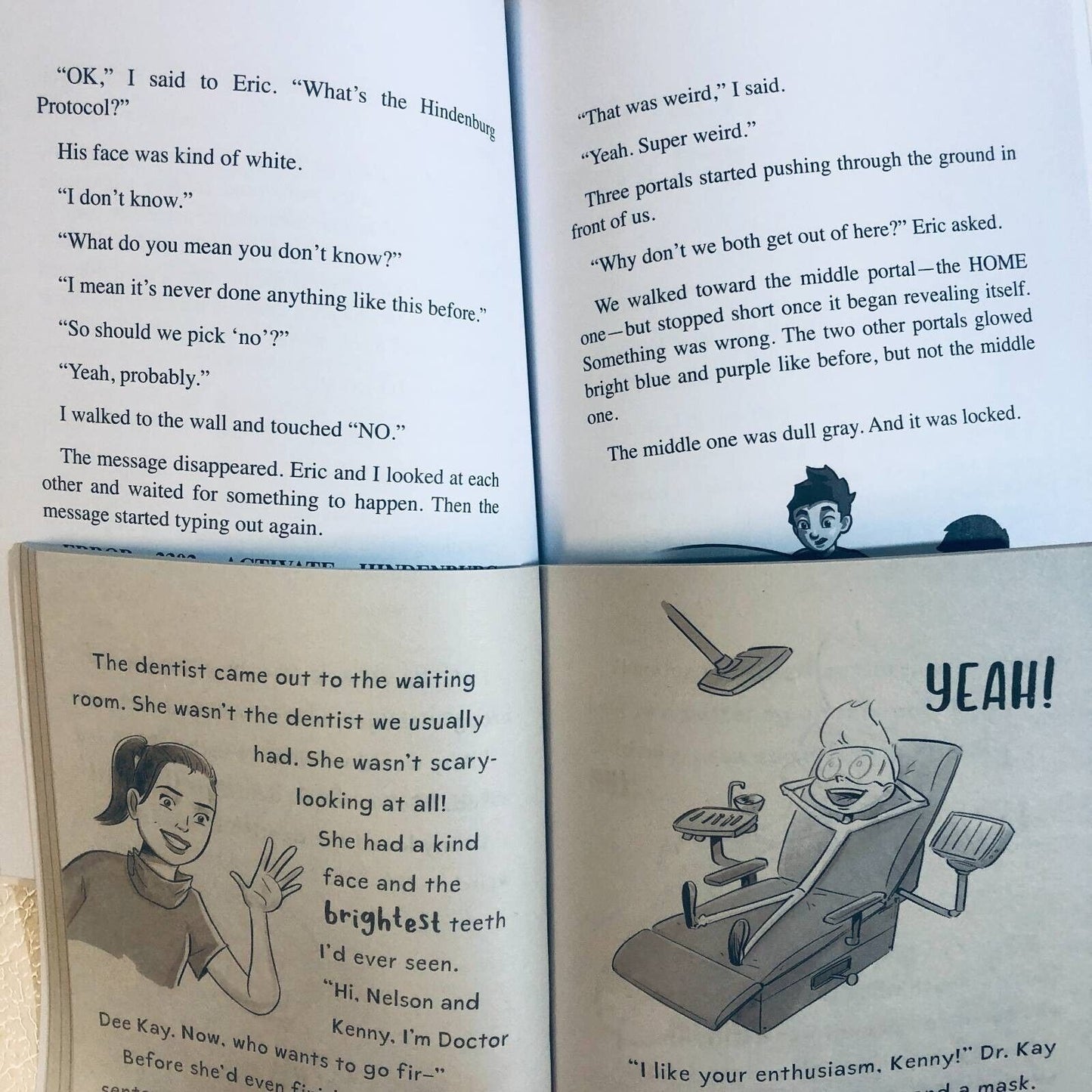 Set of 2 Kids Paperback Books Trapped In A Video and Ninja Kid Fantasy New