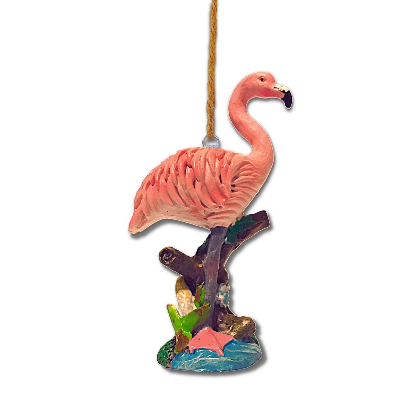 Tropical Christmas Tree Ornaments, Decorative Hanging Beach Themed Flamingo 4"
