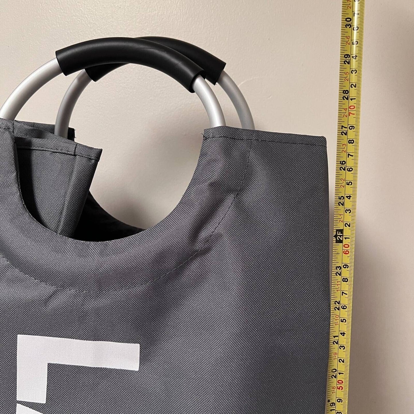 Dokehom Laundry Basket Gray W/ Handles Foldable Collapsible 14" x 28.5" New