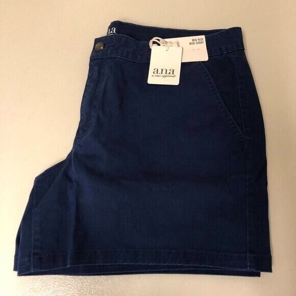 a.n.a Women's 5in Inseam Chino Short Navy Size 16