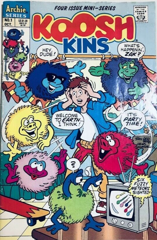 Koosh Kins #1, Oct. 1991, Archie Series comic book w/ extra sheet