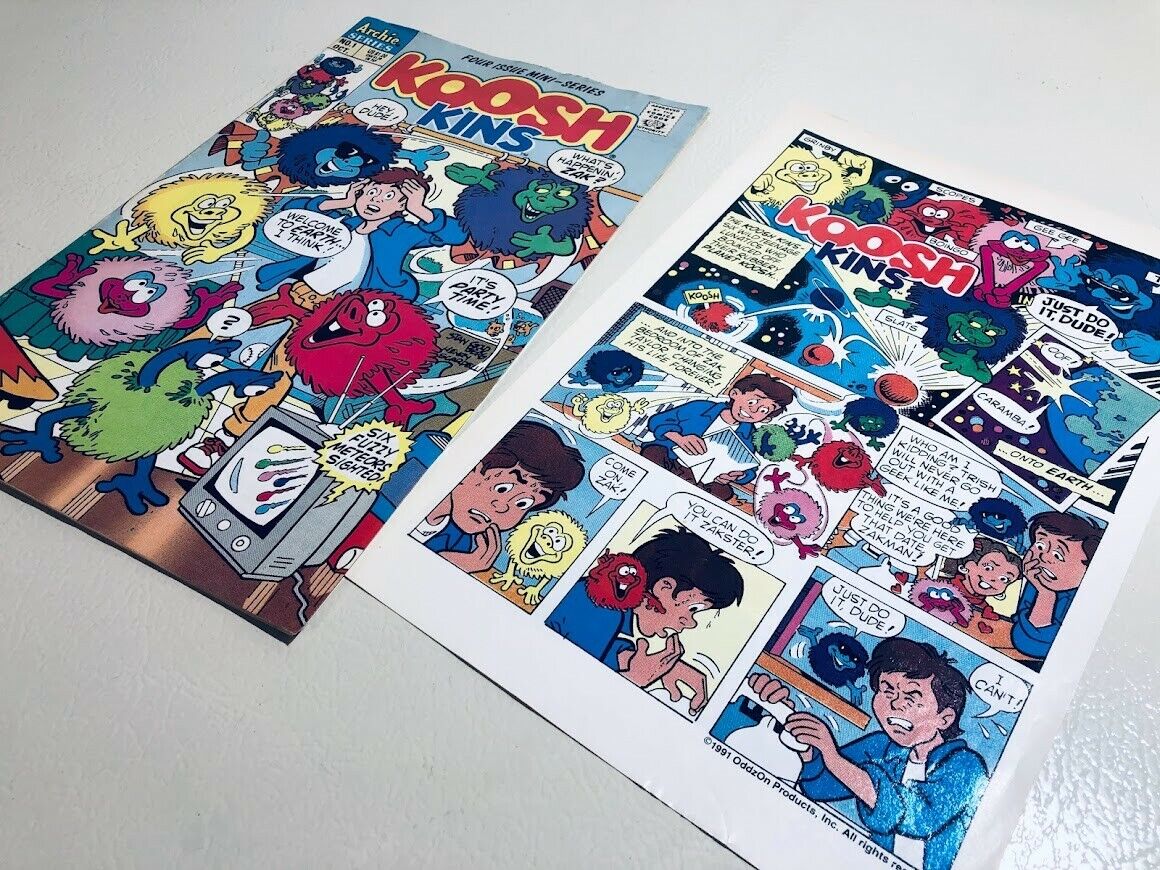 Koosh Kins #1, Oct. 1991, Archie Series comic book w/ extra sheet