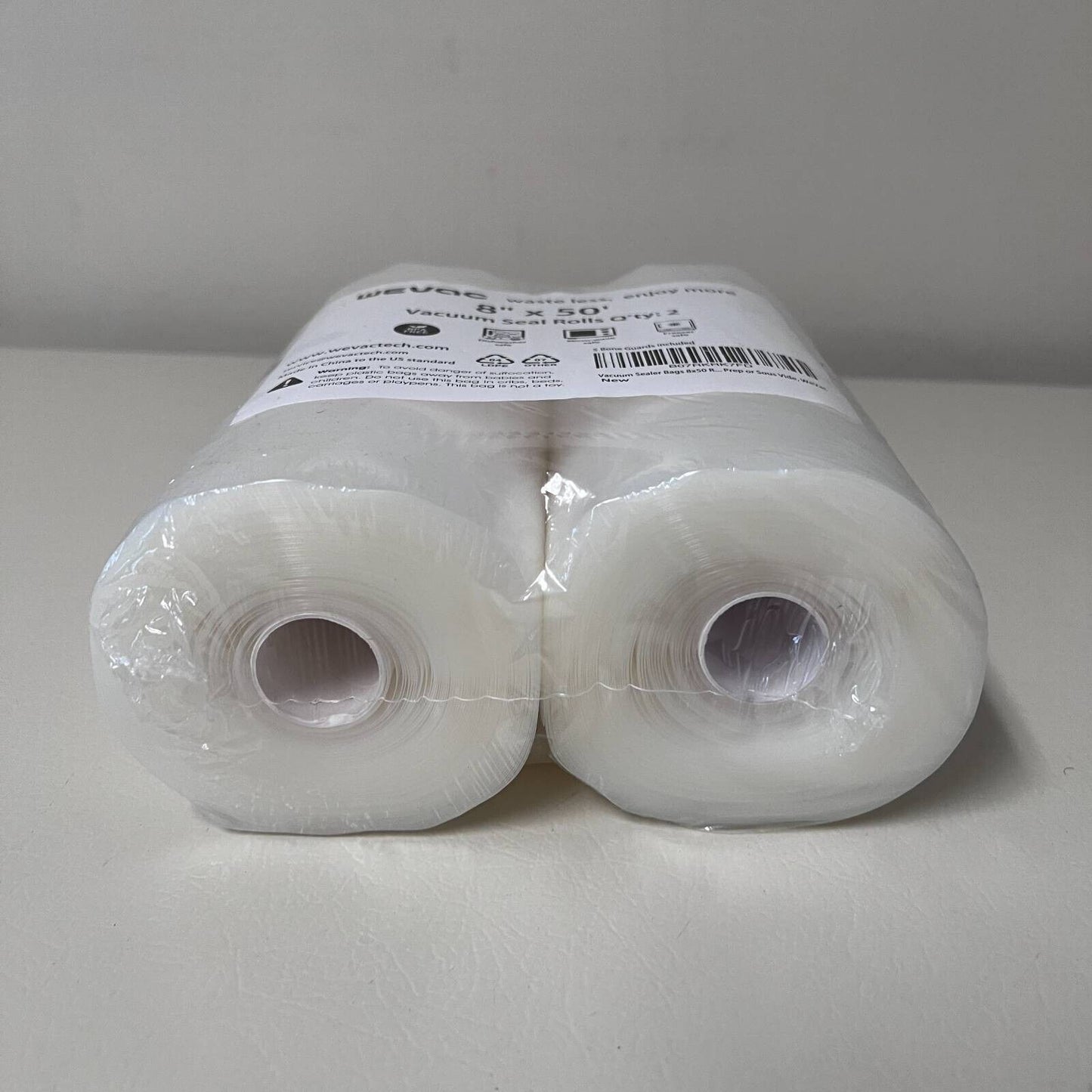Wevac Vacuum Seal Rolls BPA Free 8" X 50' 5 Bone Guards Pack 2 Rolls New