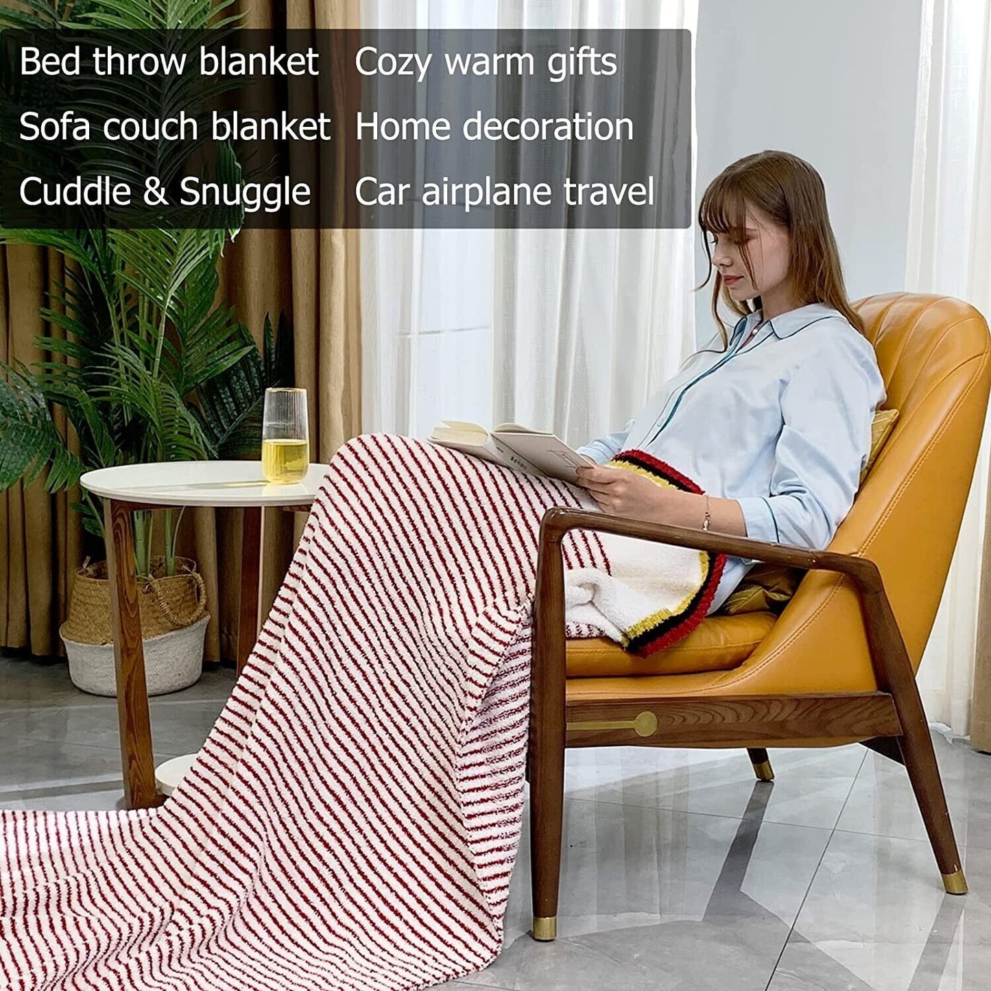 Qsimi Ultra Soft Throw Luxury Cozy Knit Blanket Sealed Gift Box 60" X 80" New