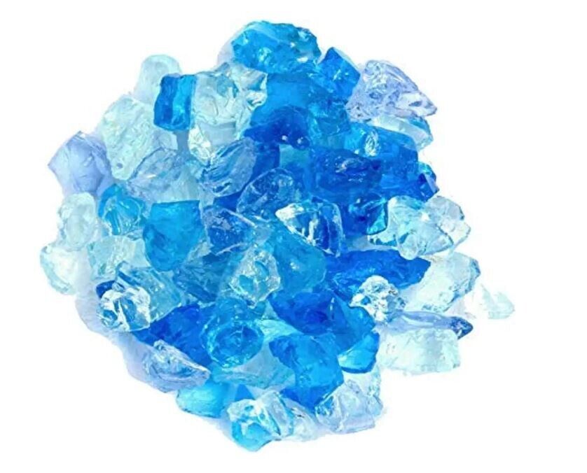 Hiland RGLASS-BB Pit Fire Glass in Bahama Blend Extreme Temperature 10 Pounds.