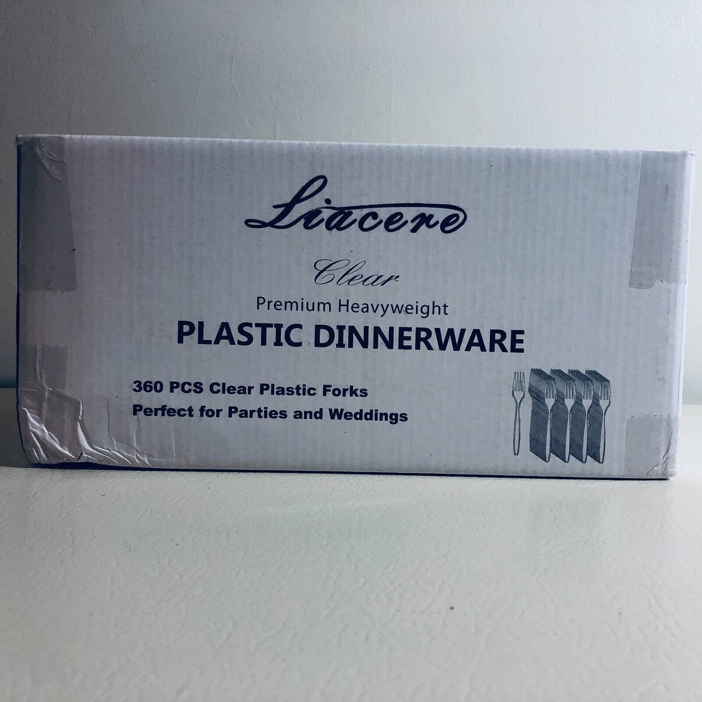 Liacere Disposable Flatware Forks Premium Heavyweight Clear 360 Pcs Wedding New