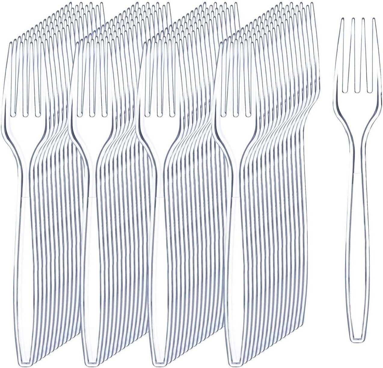 Liacere Disposable Flatware Forks Premium Heavyweight Clear 360 Pcs Wedding New