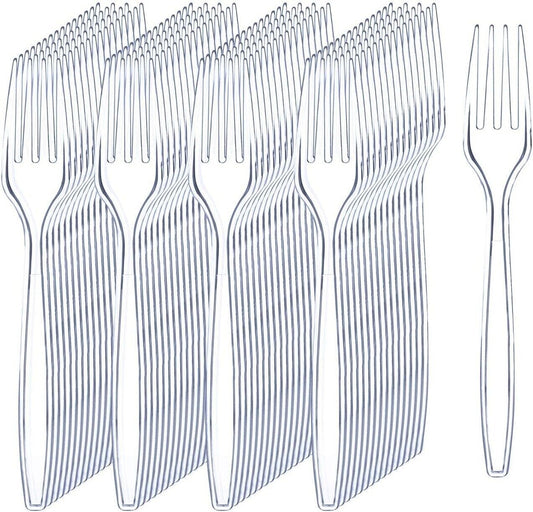 Liacere Disposable Flatware Forks Premium Heavyweight Clear 360 Pcs Wedding New