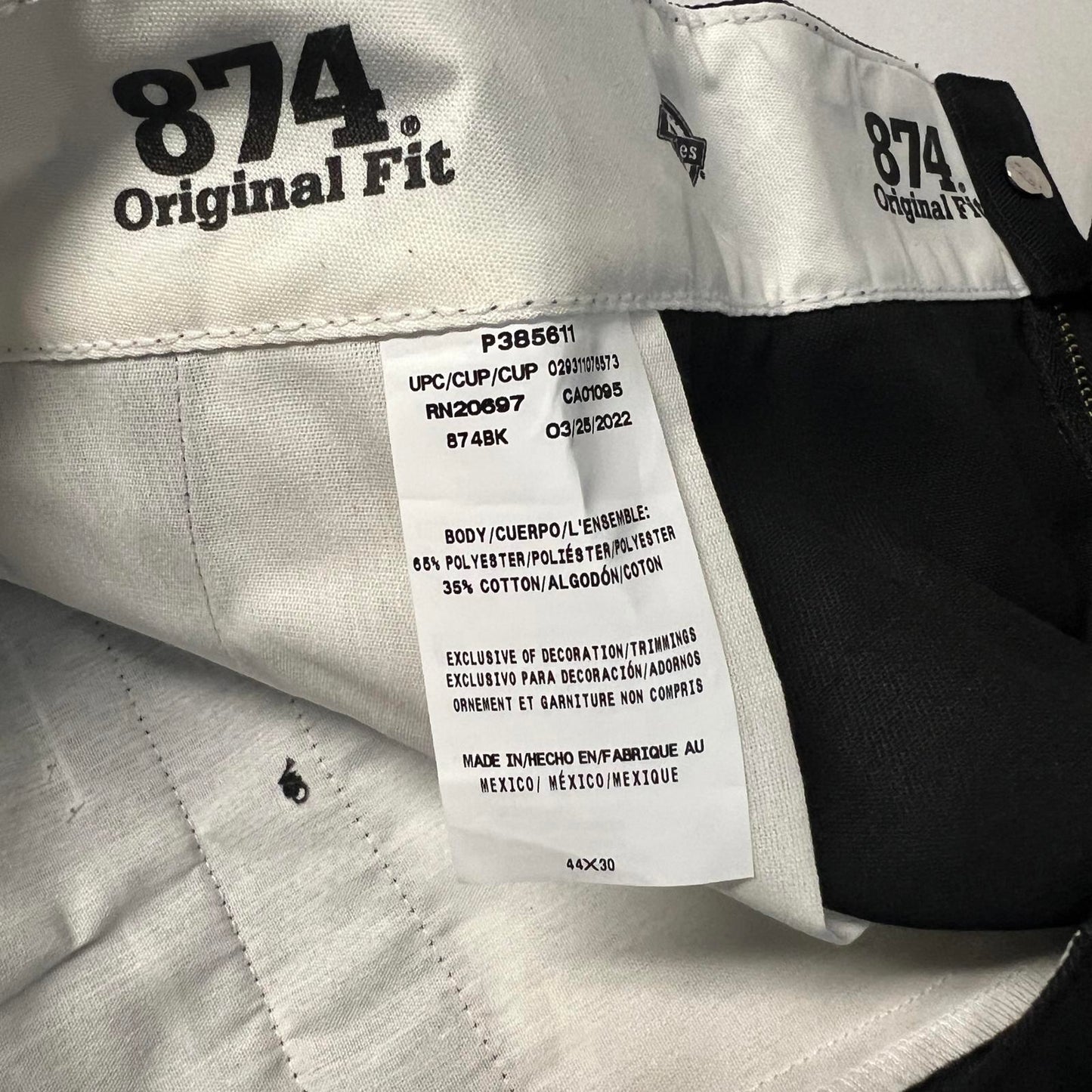 Dickies 874 Original Fit Men's Work Pants Black 44x30