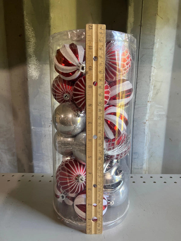 Used - 24 Pcs 2.36 in Shatterproof Christmas Ball Ornaments, Glitter